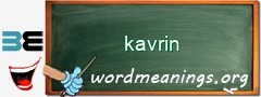 WordMeaning blackboard for kavrin